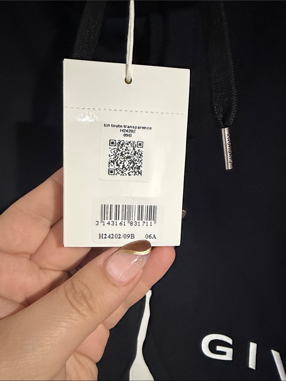 Givenchy Black Logo Sweatpants with White Lettering - Picture 3 of 6